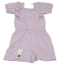 Nové - lila kraťasový overal s volánky s madeirou St. Bernard