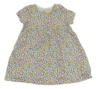 Smetanové šaty s kytičkami F&F