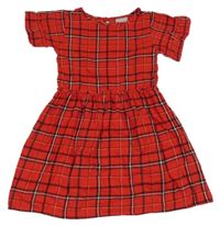 Červeno-černo-smetanovo-zlaté kostkované šaty DESTINATION