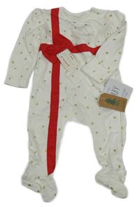 Nové - bílý overal s mašlí a zlatými hvězdičkami George