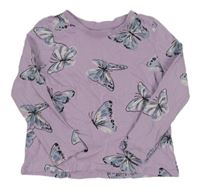 Světlefialové triko s motýlky PRIMARK