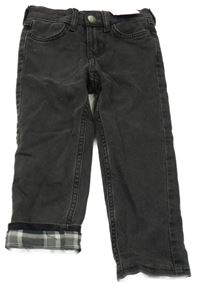 Nové - černošedé slim fit podšité rifle H&M