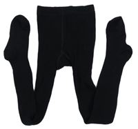 Černé žebrované punčocháče H&M