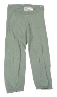 Olivové perforované pletené kalhoty H&M
