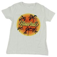 Krémové tričko s potiskem s palmami Name it