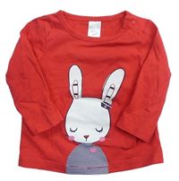 Červené triko s králíčkem C&A