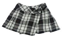 Černo-bílo-červená kostkovaná zavinovací sukně New Look