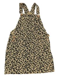 Béžové riflové laclové šaty s leopardím vzorem M&S