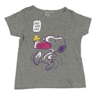 Šedé melírované tričko se Snoopym