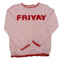 Růžový svetr s nápisem Primark