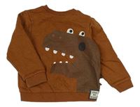 Hnědá mikina s dinosaurem F&F