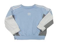 Světlemodro-bílo-šedá mikina s logem Adidas
