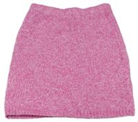 Tmavorůžová melírovaná pletená sukně Primark
