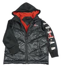 Černá šusťákovo/sportovní zateplená bunda s kapucí Air Jordan