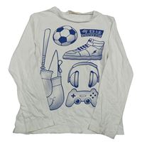 Bílé triko s obrázky H&M