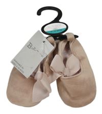 Nové - Starorůžové plyšové baleríny/capáčky s mašlí Matalan vel. 18/19