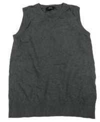 Tmavošedá melírovaná svetrová vesta Next