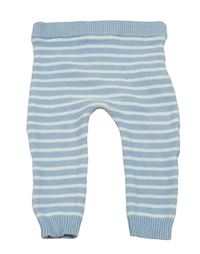 Světlemodro-bílé pruhované pletené tepláky F&F