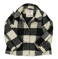 Světlešedo-černá kostkovaná vlněná podšitá bunda Primark