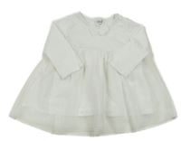 Bílé bavlněno/tylové šaty s mašlí