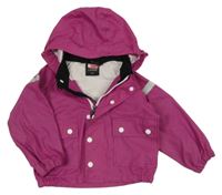Fuchsiová nepromokavá bunda s kapucí