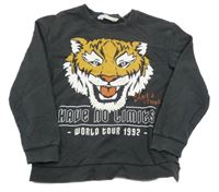 Antracitová mikina s tygrem H&M