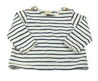 Bílo-tmavomodré pruhované mikinotriko Zara