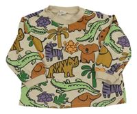 Béžová mikina se zvířaty H&M