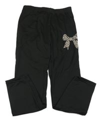 Černé teplé legíny s mašlí Shein