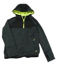 Antracitovo-černá melírovaná sportovní mikina s kapucí St. Bernard