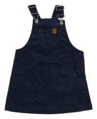 Tmavomodré manšestrové laclové šaty Okaidi