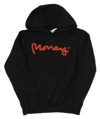 Černá mikina s logem a kapucí Money
