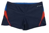 Tmavomodro-modro-červené nohavičkové plavky