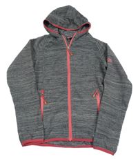 Tmavošedá melírovaná fleecová propínací funkční mikina s kapucí McKinley