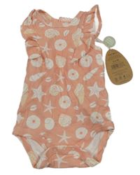 Nové - Růžové body s mušlemi a volánky Rabbit+Bear