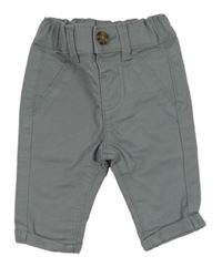 Modrošedé plátěné chino kalhoty Kiabi