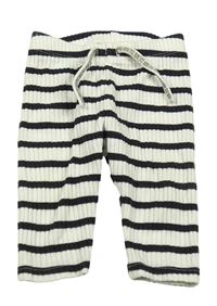 Bílo-černé pruhované žebrované tepláky F&F