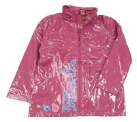 Vínová koženková jarní bunda s potiskem Disney