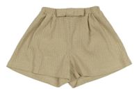 Béžové třpytivé žebrované kraťasy s mašlí Zara
