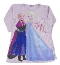 Světlerůžová noční košile s Annou a Elsou Disney