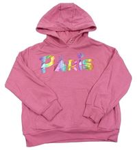 Růžová mikina s nápisem a kapucí M&S