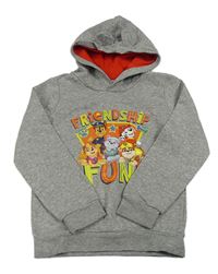 Šedá melírovaná mikina s Tlapkovou patorou a kapucí Nickelodeon