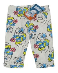 Bílé crop legíny se Šmouly Pep&Co