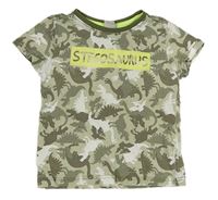 Khaki vzorované tričko s dinosaury Kiki&Koko