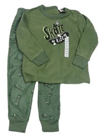 Nové - khaki fleecové pyžamo se skatem Dunnes Stores