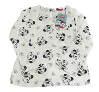 Nové - bílo-černé triko s Minnie Disney