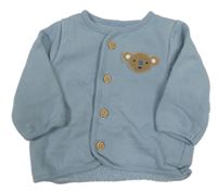 Šedomodrá propínací mikina s medvědem F&F