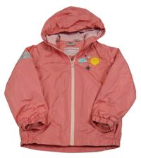 Lososová šusťáková jarní bunda s obrázkem a kapucí Impidimpi