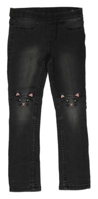 Černé skinny rifle s kočkami C&A