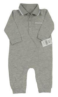 Nové - šedý vzorovaný overal s límečkem Matalan